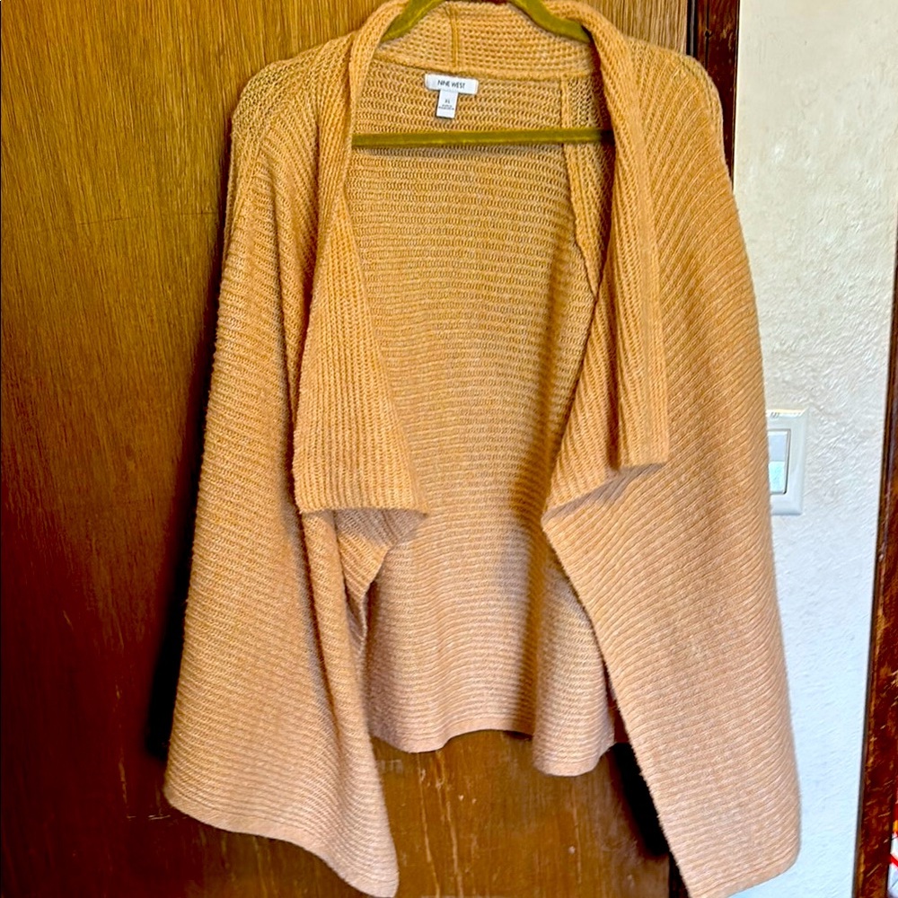 Nine West Tan Waterfall Cardigan Sweater